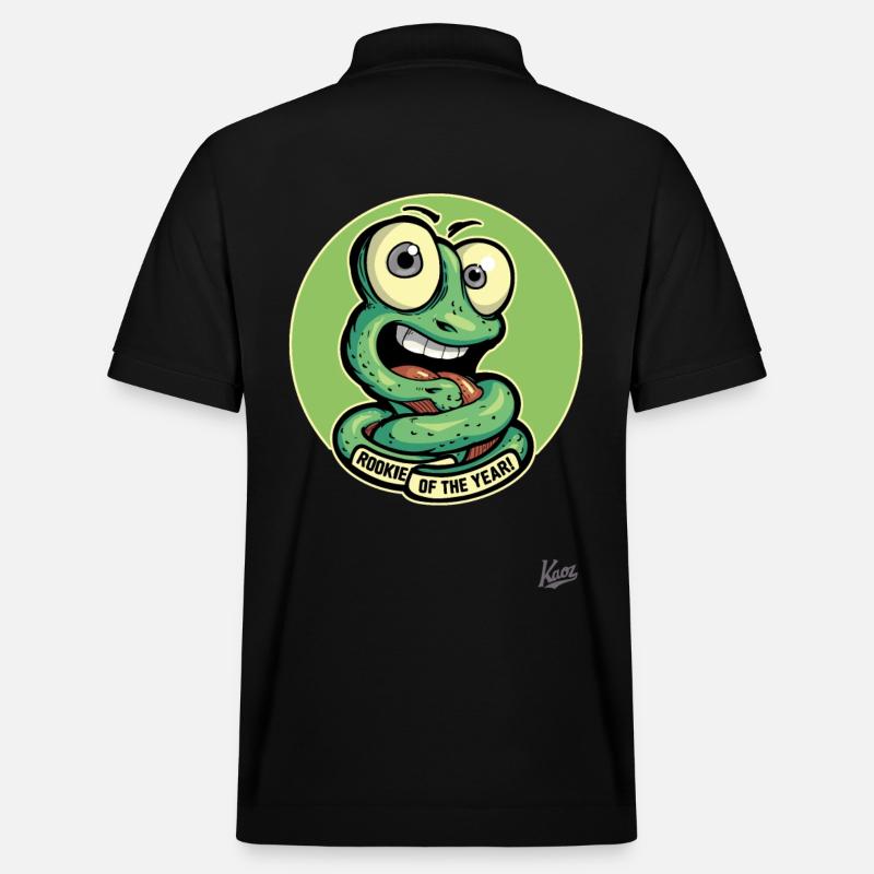 Funny Rookie of the Year: Cartoon Worm - Stanley/Stella Unisex Organic Polo Shirt PREPSTER - black