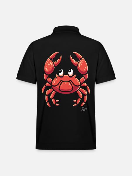 funny cartoon crab - Stanley/Stella Unisex Organic Polo Shirt PREPSTER - black