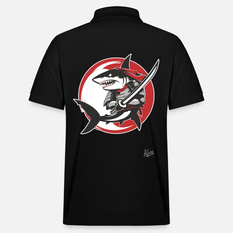 Requin Katana samouraï - Polo PREPSTER bio Stanley/Stella Unisexe - noir
