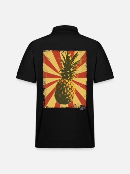 Propaganda style pineapple - Stanley/Stella Unisex Organic Polo Shirt PREPSTER - black