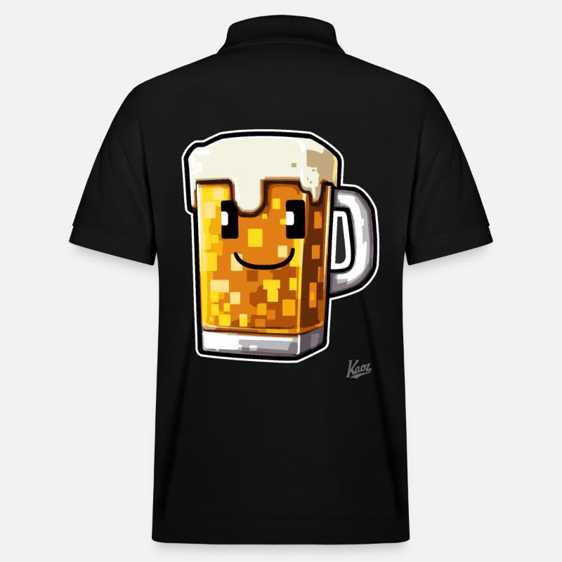 Pixel-Handwerker-Bier - Stanley/Stella Unisex Bio-Poloshirt PREPSTER - Schwarz