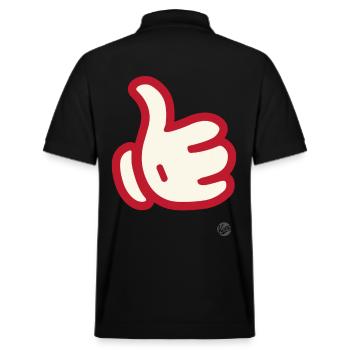A big thumbs up - Stanley/Stella Unisex Organic Polo Shirt PREPSTER - black - Back - Andy (188cm)