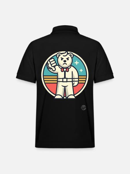 Zła ocena, kciuk w dół Reject Bear - Ekologiczna koszulka polo typu unisex Stanley/Stella PREPSTER - czarny