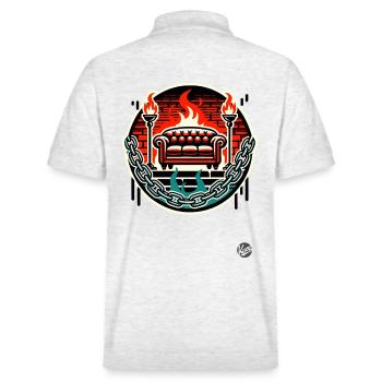 Das Sofa - Stanley/Stella Unisex Bio-Poloshirt PREPSTER - Weiß meliert - Hinten - Andy (188cm)