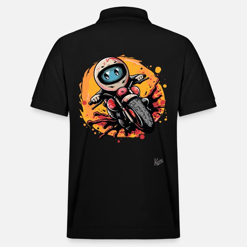 Süßes Motorrad-Comic - Stanley/Stella Unisex Bio-Poloshirt PREPSTER - Schwarz