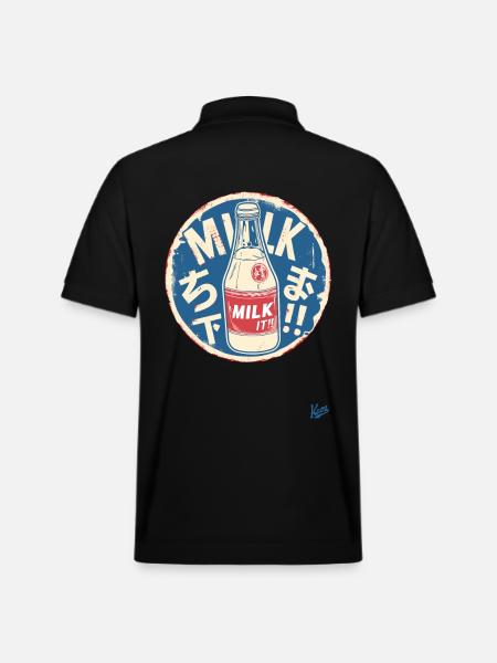 Japanese milk in a bottle - Stanley/Stella Unisex Organic Polo Shirt PREPSTER - black