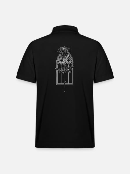 Rose in Gothic Window - Stanley/Stella Unisex Organic Polo Shirt PREPSTER - black