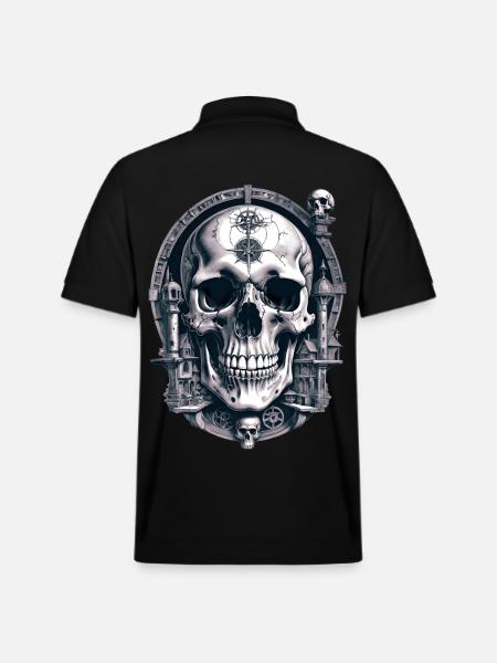 Skull - Stanley/Stella Unisex Organic Polo Shirt PREPSTER - black
