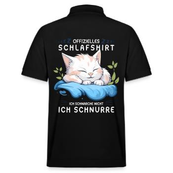 Offizielles Schlafshirt personalisiert mit Katze - Stanley/Stella Unisex Bio-Poloshirt PREPSTER - Schwarz - Hinten - Andy (188cm)