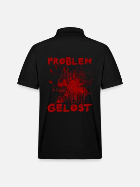 Problem solved - Funny Halloween saying - Stanley/Stella Unisex Organic Polo Shirt PREPSTER - black