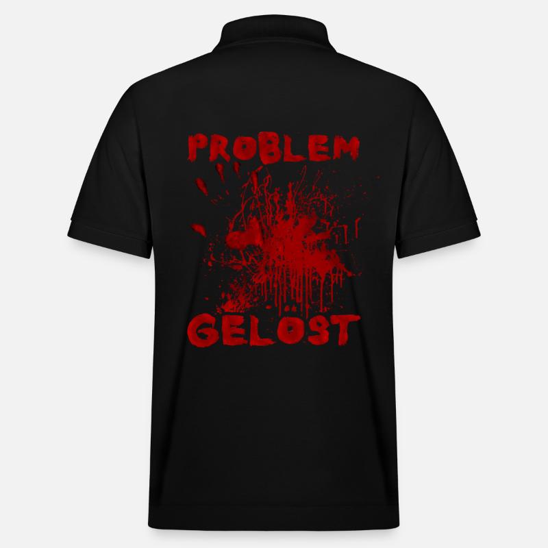 Problem solved - Funny Halloween saying - Stanley/Stella Unisex Organic Polo Shirt PREPSTER - black
