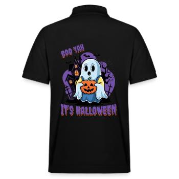 Süßes Geister Halloween Outfit Damen - Stanley/Stella Unisex Bio-Poloshirt PREPSTER - Schwarz - Hinten - Andy (188cm)