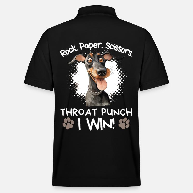Roche Papier Ciseaux Doberman Sarcastique - Polo PREPSTER bio Stanley/Stella Unisexe - noir