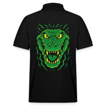 Angry lizard head in neon style - Stanley/Stella Unisex Organic Polo Shirt PREPSTER - black - Back - Andy (188cm)