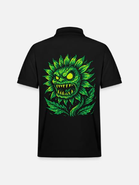 Demonic sunflower in neon style - Stanley/Stella Unisex Organic Polo Shirt PREPSTER - black