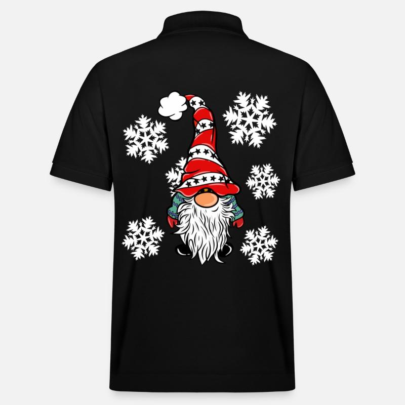 Wichtel mit Schneeflocken - Stanley/Stella Unisex Bio-Poloshirt PREPSTER - Schwarz
