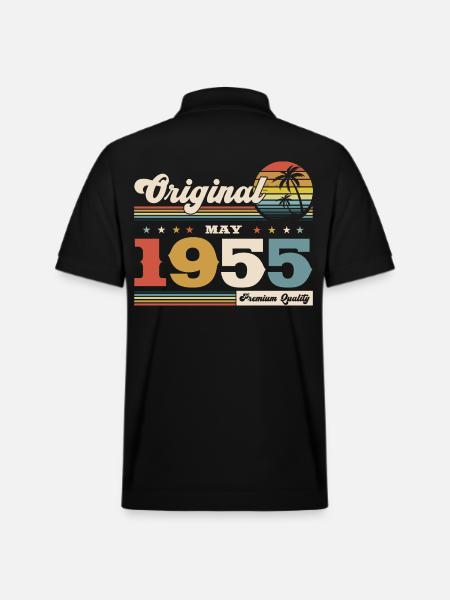 70 års fødselsdag Original maj årgang 1955 - Stanley/Stella PREPSTER økologisk unisex poloshirt - sort