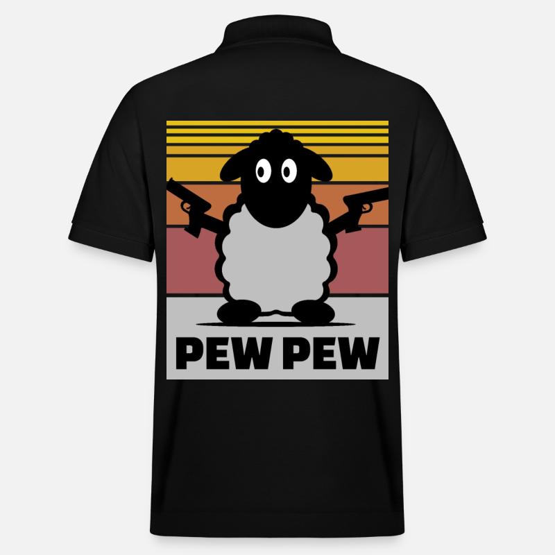 Pew Pew Schaf - Stanley/Stella Unisex Bio-Poloshirt PREPSTER - Schwarz