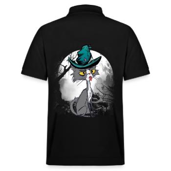 Chat magique chats sorcier conte de fées personnage conte de fées - Polo PREPSTER bio Stanley/Stella Unisexe - noir - Dos - Andy (188cm)
