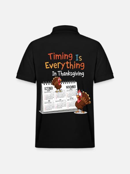 Thanksgiving Timing - Stanley/Stella Unisex Organic Polo Shirt PREPSTER - black