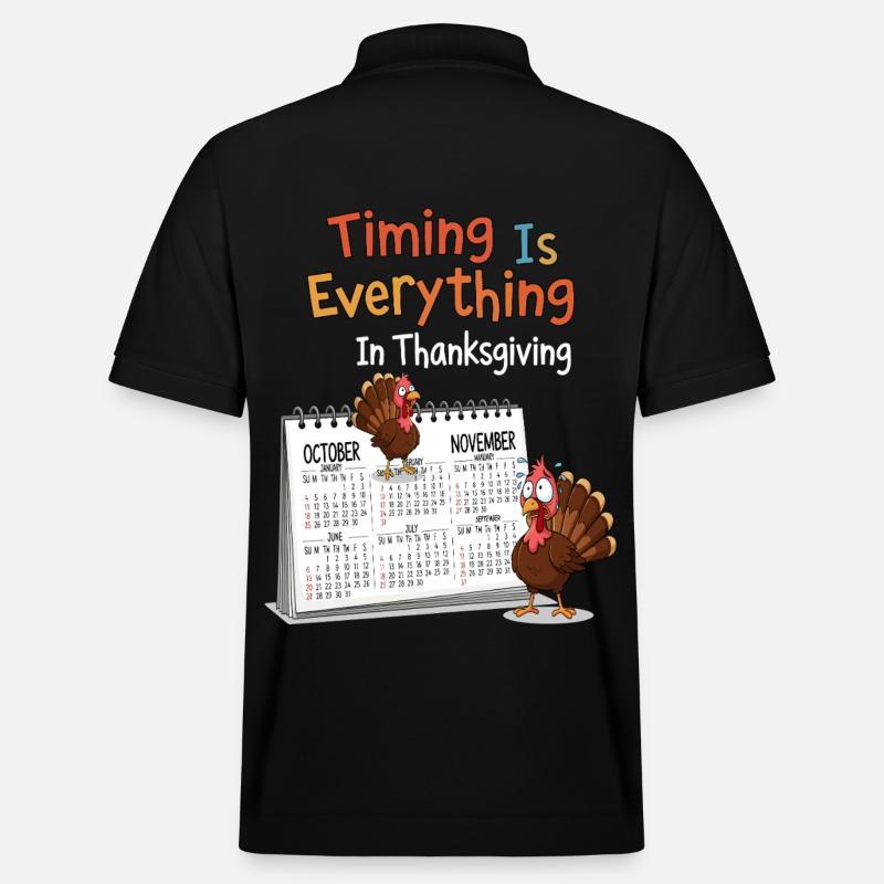 Thanksgiving Timing - Stanley/Stella Unisex Bio-Poloshirt PREPSTER - Schwarz