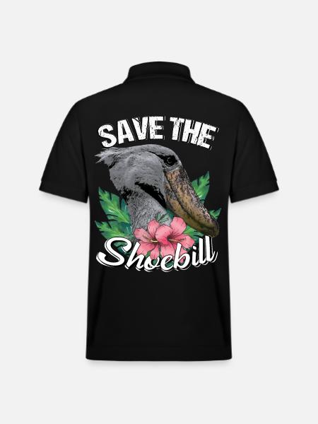 Schuhschnabel Save the shoebill - Stanley/Stella Unisex Organic Polo Shirt PREPSTER - black