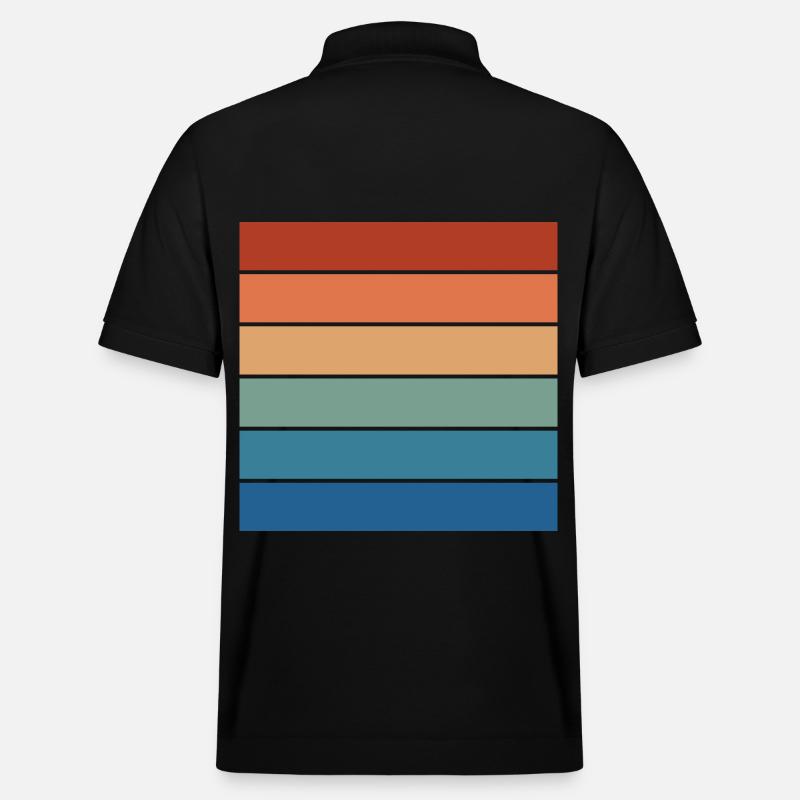 Motif d’arrière-plan rectangulaire arc-en-ciel rétro - Polo PREPSTER bio Stanley/Stella Unisexe - noir