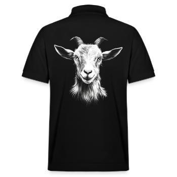 Ziege Portrait Ziegen Tiere - Stanley/Stella Unisex Bio-Poloshirt PREPSTER - Schwarz - Hinten - Andy (188cm)