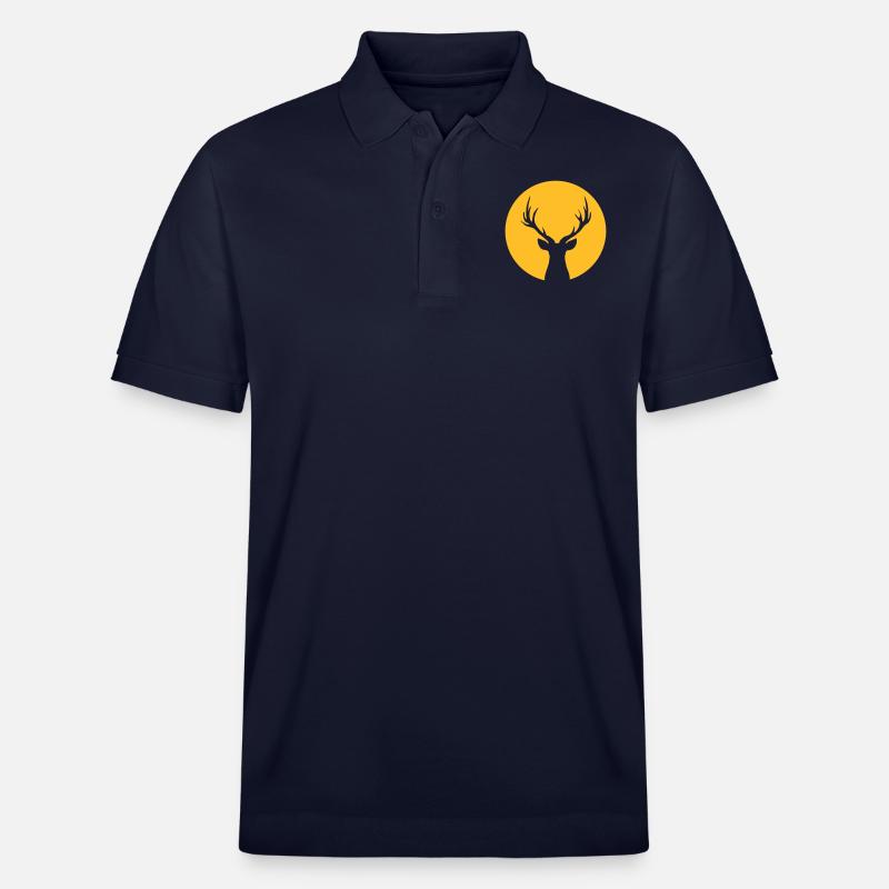 Deer In Moonlight Front - Stanley/Stella Unisex Bio-Poloshirt PREPSTER - Navy