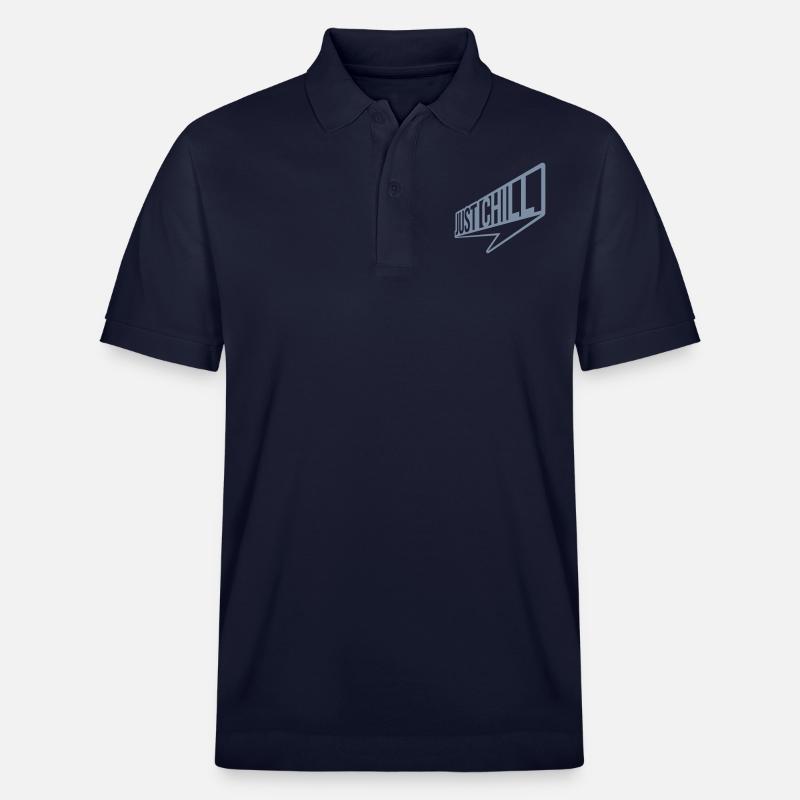 Just Chill Text Logo - Polo PREPSTER bio Stanley/Stella Unisexe - bleu marine