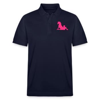 wahre Freundschaft - Stanley/Stella Unisex Bio-Poloshirt PREPSTER - Navy - Vorne - Roxy (174cm) & Andy (188cm)