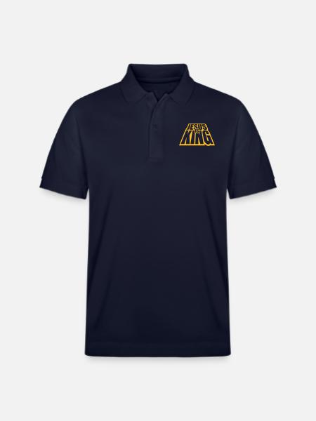 jesus is king quote - Stanley/Stella Unisex Organic Polo Shirt PREPSTER - navy