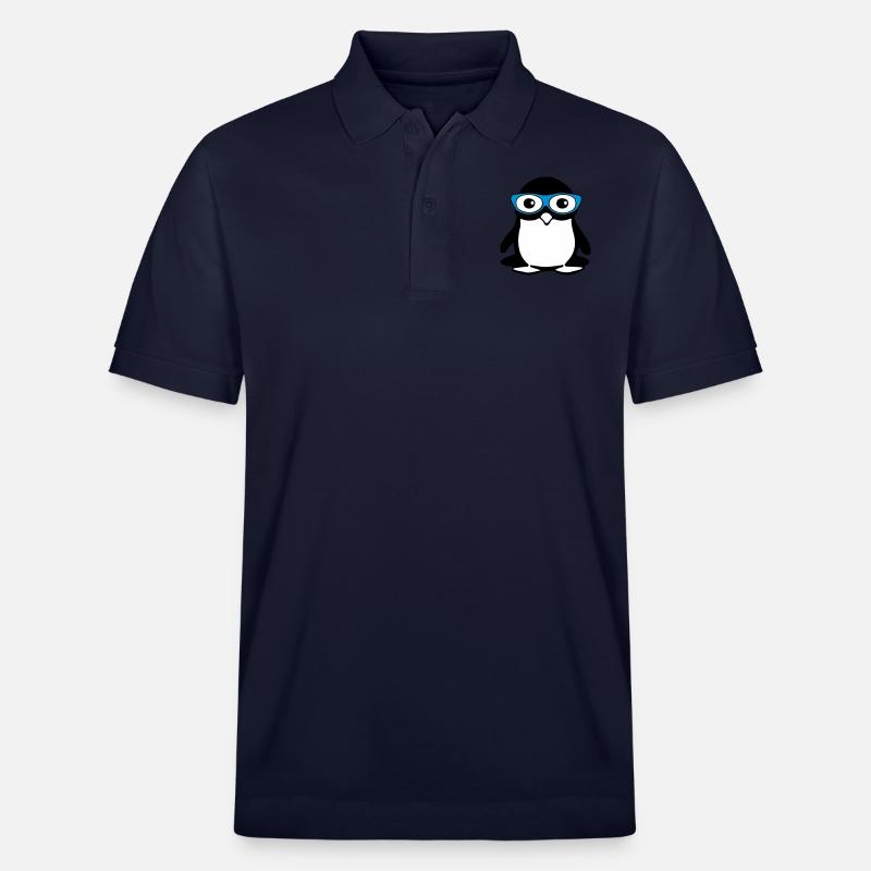 Pingouin mignon avec des lunettes, illustration vectorielle - Polo PREPSTER bio Stanley/Stella Unisexe - bleu marine