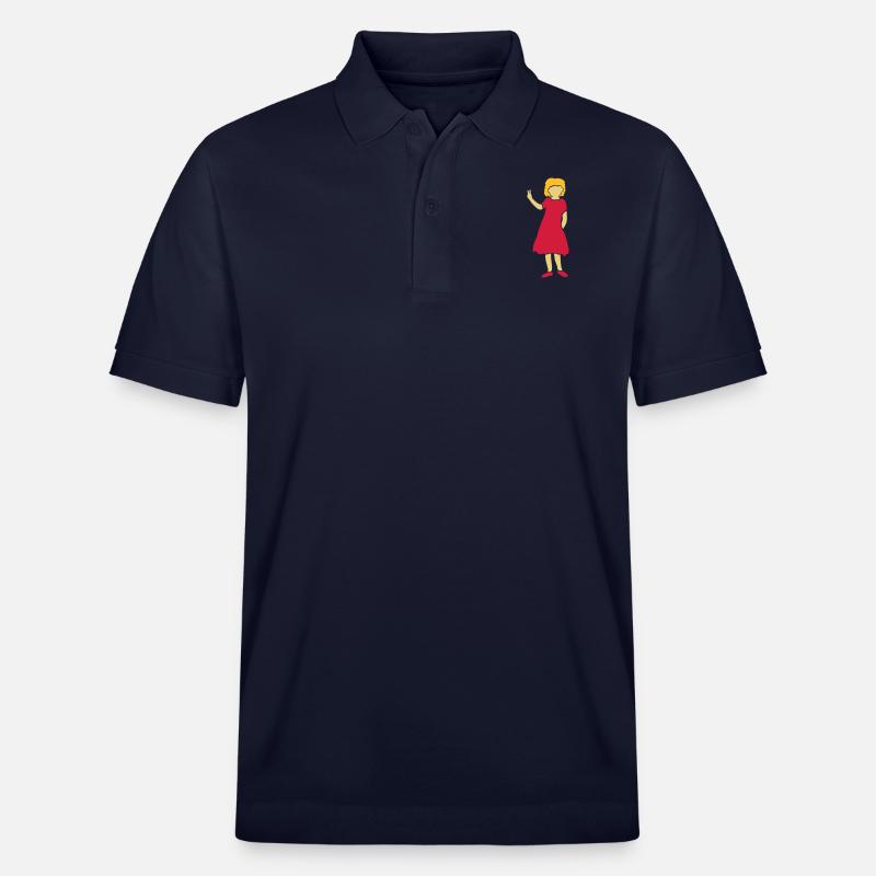 Mädchen Silhouette Peace Zeichen - Stanley/Stella Unisex Bio-Poloshirt PREPSTER - Navy