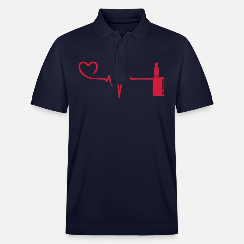 E-Zigarette Puls Herz Liebe - Stanley/Stella Unisex Bio-Poloshirt PREPSTER - Navy