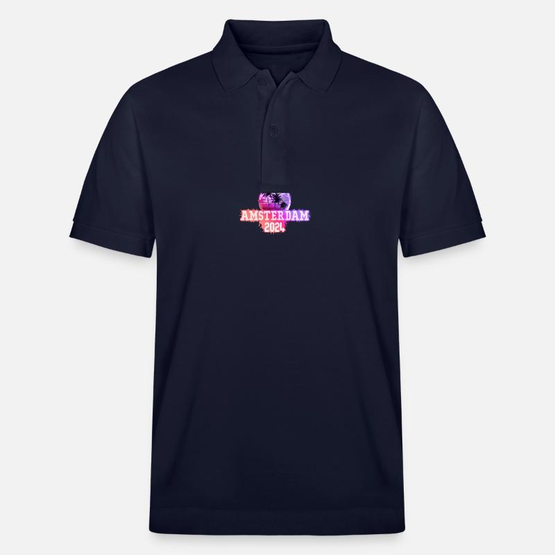 Amsterdam 2024 Palmen - Stanley/Stella Unisex Bio-Poloshirt PREPSTER - Navy
