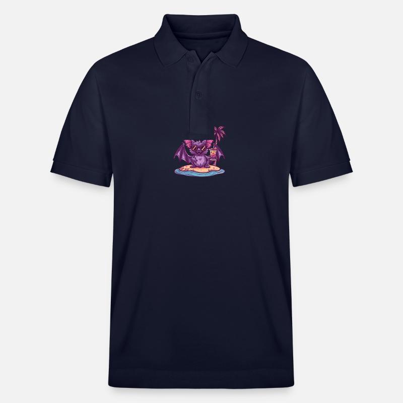 Bat Summer Beach Comic - Stanley/Stella Unisex Organic Polo Shirt PREPSTER - navy
