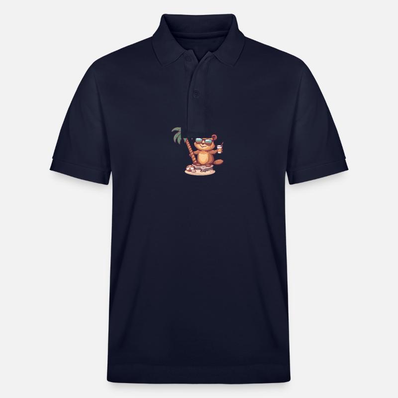 Biber Sommer Strand Comic - Stanley/Stella Unisex Bio-Poloshirt PREPSTER - Navy