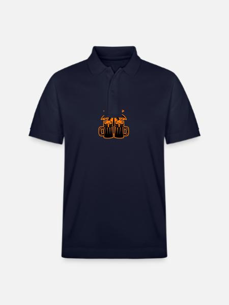 Beer Beach Palm Trees Island - Stanley/Stella Unisex Organic Polo Shirt PREPSTER - navy