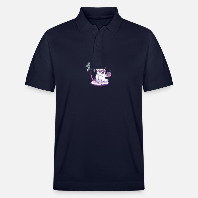 Eisbär Sommer Strand Comic - Stanley/Stella Unisex Bio-Poloshirt PREPSTER - Navy