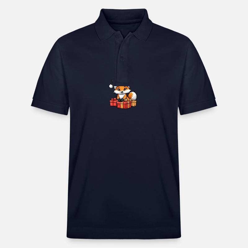 Fuchs Weihnachten Comic Geschenke - Stanley/Stella Unisex Bio-Poloshirt PREPSTER - Navy