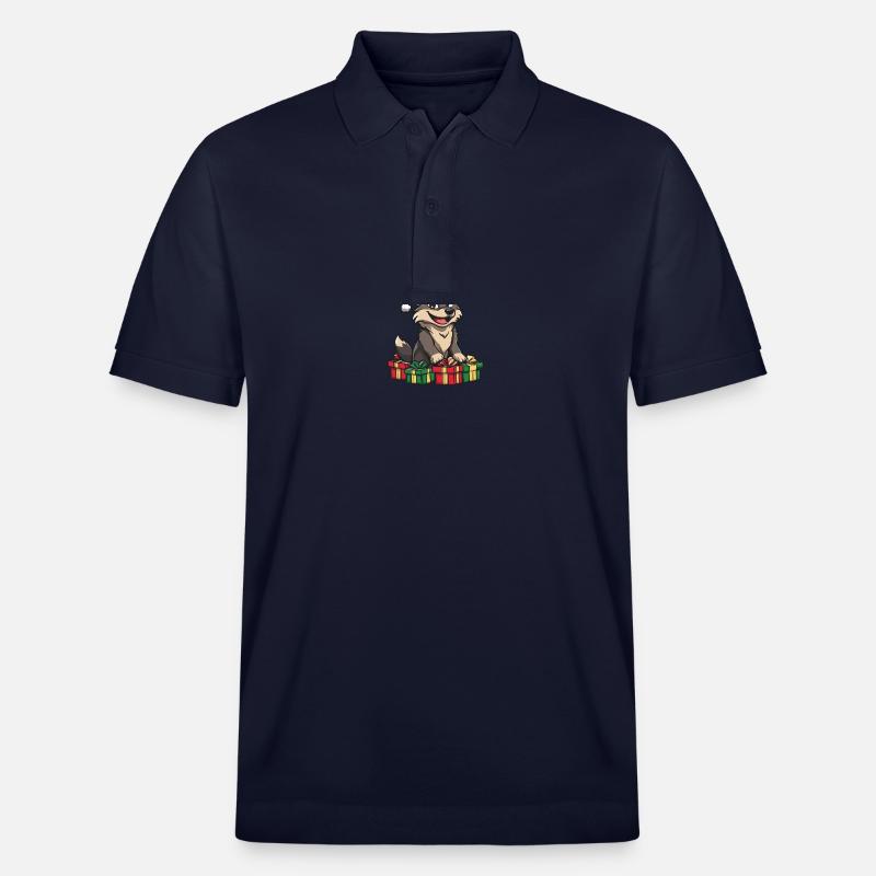 Wolf Weihnachten Comic Geschenke - Stanley/Stella Unisex Bio-Poloshirt PREPSTER - Navy