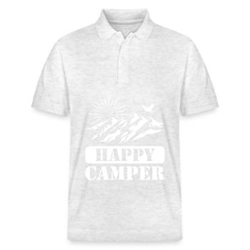 Campeur heureux - Polo PREPSTER bio Stanley/Stella Unisexe - blanc chiné - Devant - Roxy (174cm) & Andy (188cm)