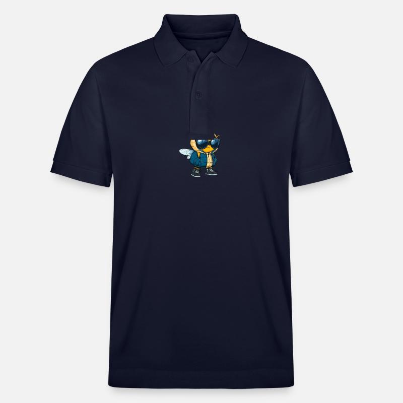 Biene Winter Comic - Stanley/Stella Unisex Bio-Poloshirt PREPSTER - Navy