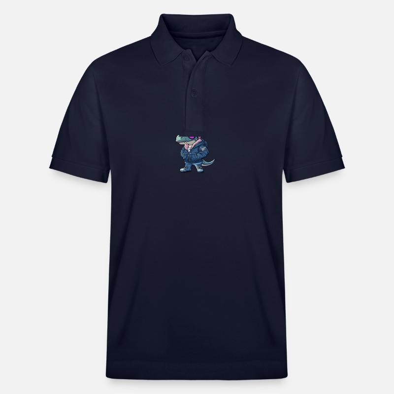 Bande dessinée d’hiver dinosaure T-Rex - Polo PREPSTER bio Stanley/Stella Unisexe - bleu marine