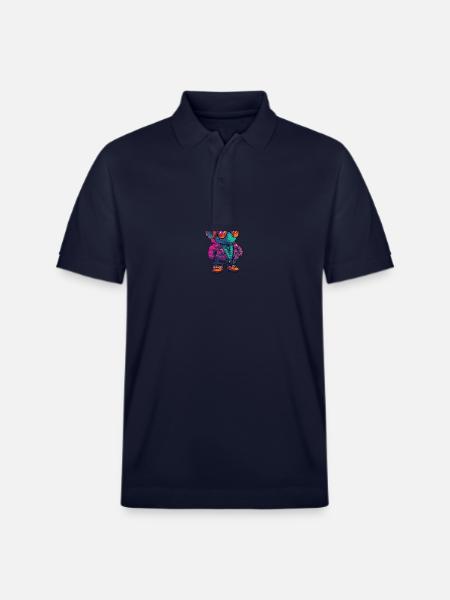 Dinosaur triceratops Winter Comic - Stanley/Stella Unisex Organic Polo Shirt PREPSTER - navy