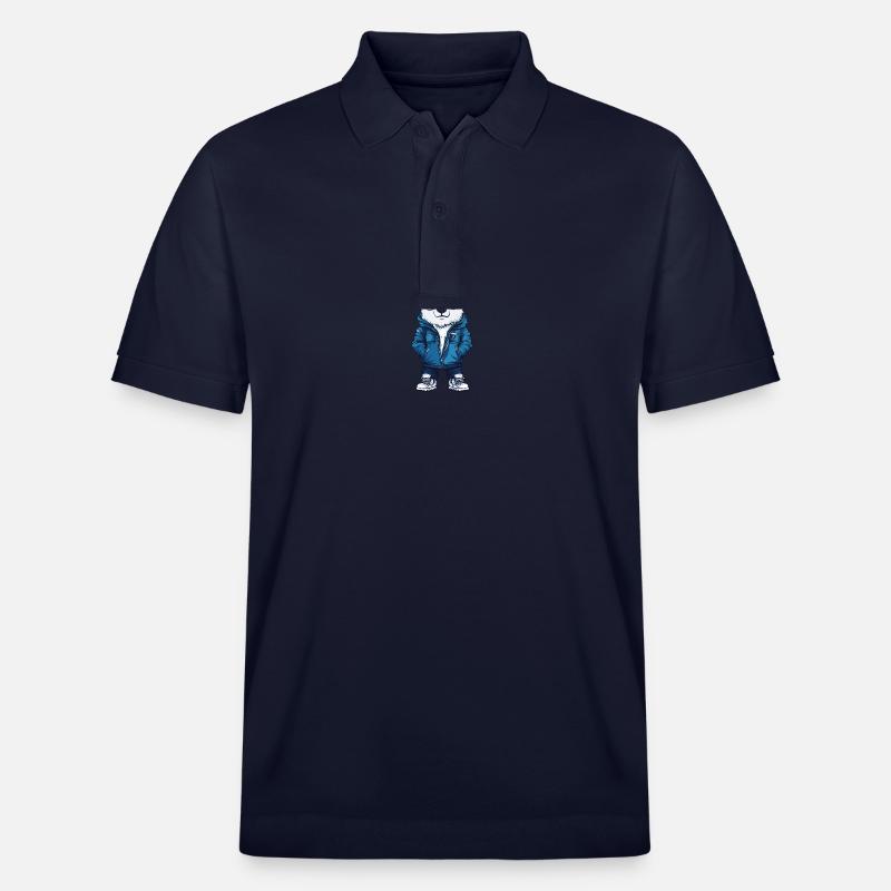Eisbär Winter Comic - Stanley/Stella Unisex Bio-Poloshirt PREPSTER - Navy