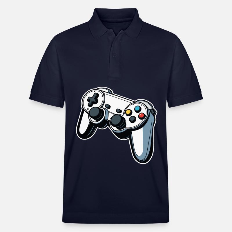 Controller Weiß Illustration - Stanley/Stella Unisex Bio-Poloshirt PREPSTER - Navy