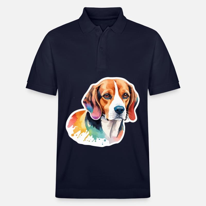 Beagle Wasserfarben - Stanley/Stella Unisex Bio-Poloshirt PREPSTER - Navy
