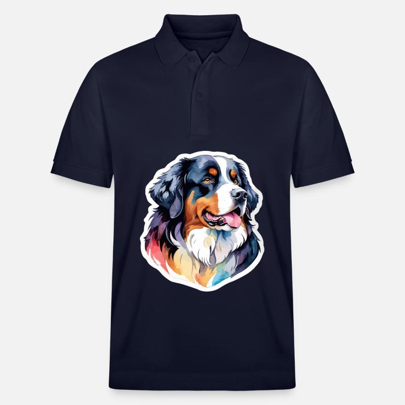 Bouvier bernois Aquarelles - Polo PREPSTER bio Stanley/Stella Unisexe - bleu marine